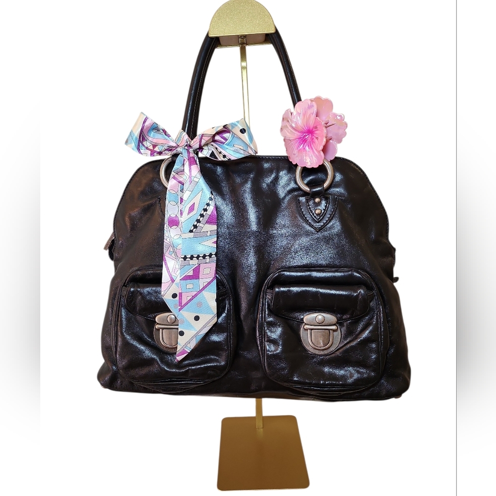 Marc Jacobs Y2K Blake satchel dual exterior pockets  snap closures top handles - Picture 2 of 16